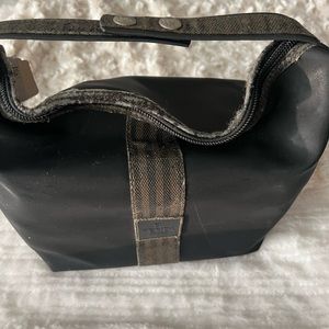 268087F Y Fendi Clutch Bag Black Canvas Leather